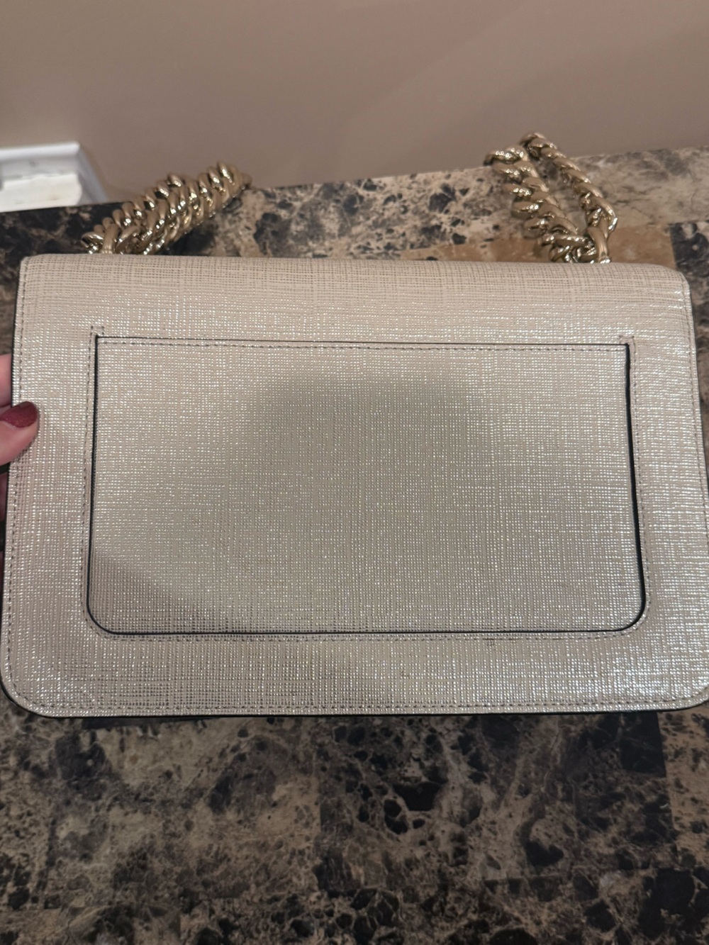 Henri Bendel Warren Street Ivory Textured Leather Flap Bag - Picture 6 of 16